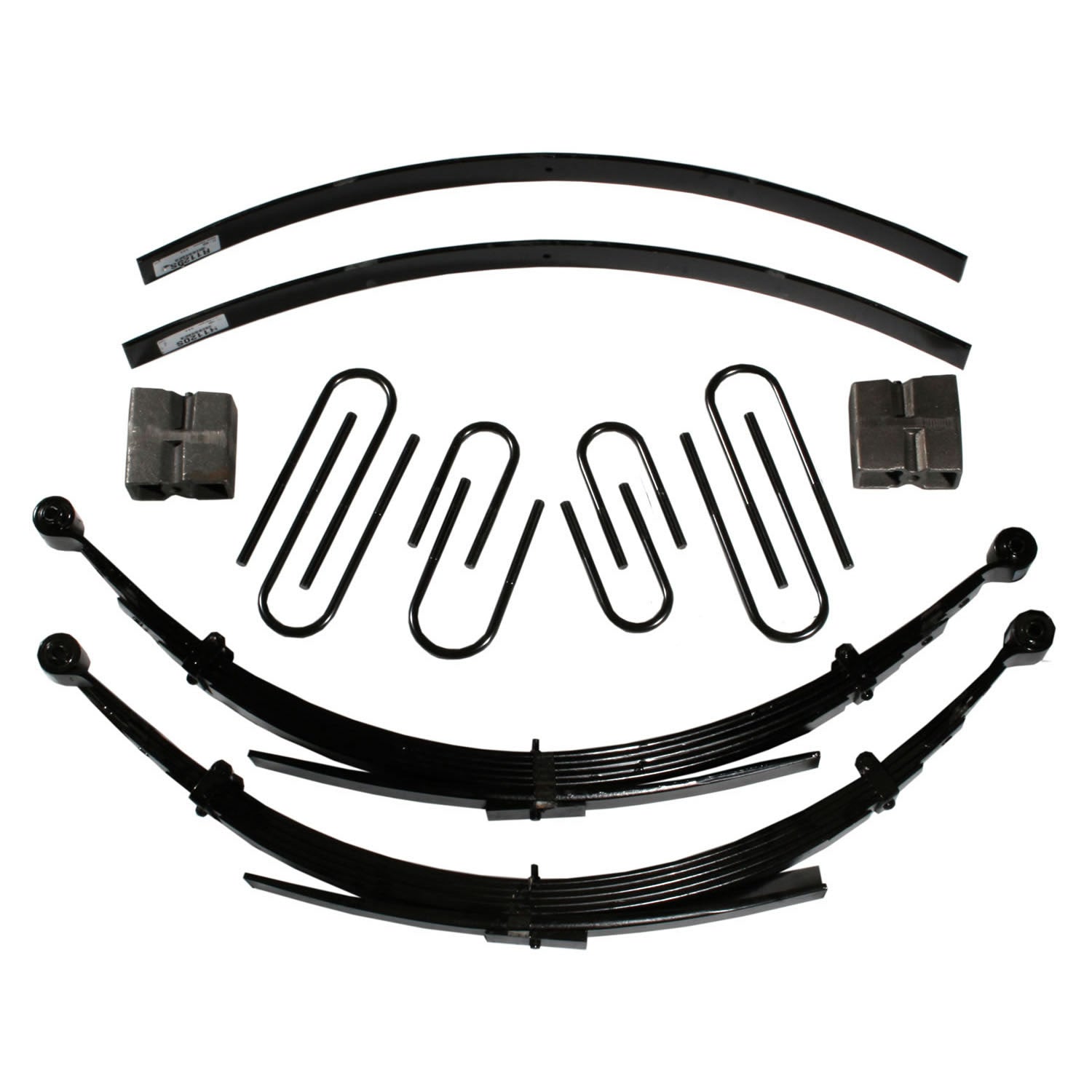 Lift Kit 8 Inch Lift 88-91 Chevrolet Blazer 88 Chevrolet V10 Suburban 88-91 GMC Jimmy 88-91 GMC V1500 Suburban Includes Front Leaf Springs Front/Rear U Bolt Kits Bushing Kit Rear Block Brake Line Bracket Rear Add-A-Leafs Skyjacker