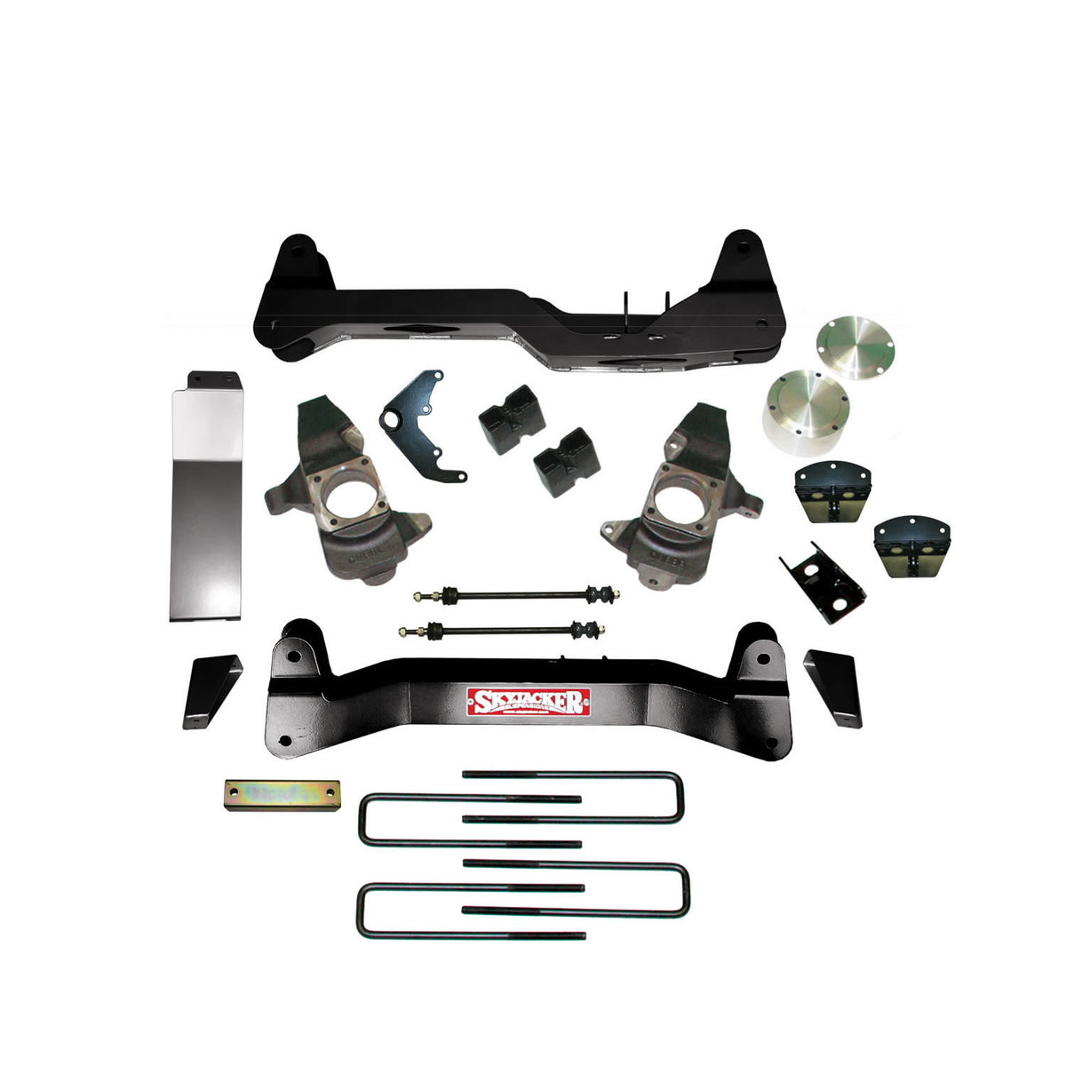 Lift Kit 6 Inch Lift  01-06 Silverado/Sierra W/Cross Members Differential Drop Bracket CV Spacer Rear Block U Bolt Knuckles Skid Plates Torsion Bar Drop Bracket Skyjacker