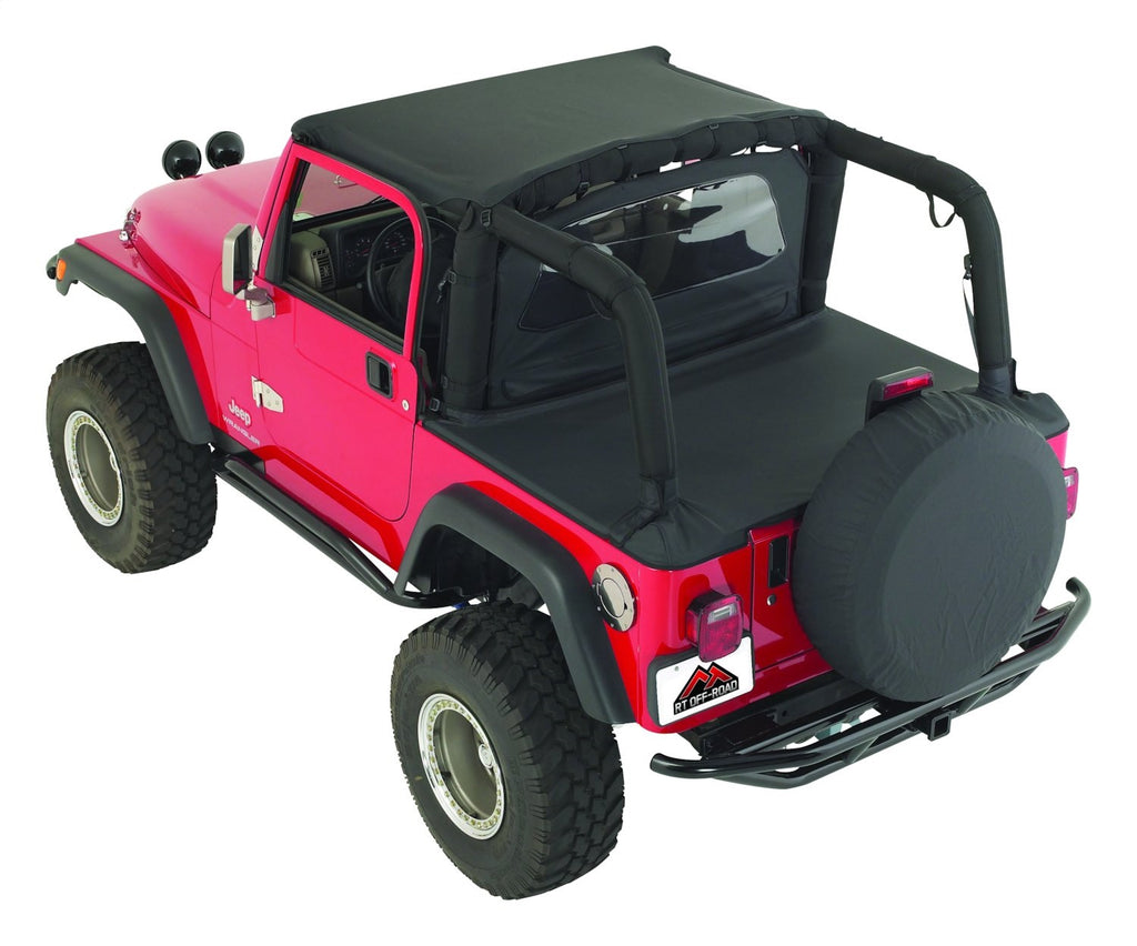 Car Cover 1992-1995 YJ Wrangler Black Denim w/Beach Topper/Windbreaker/Tonneau Cover RT Off Road