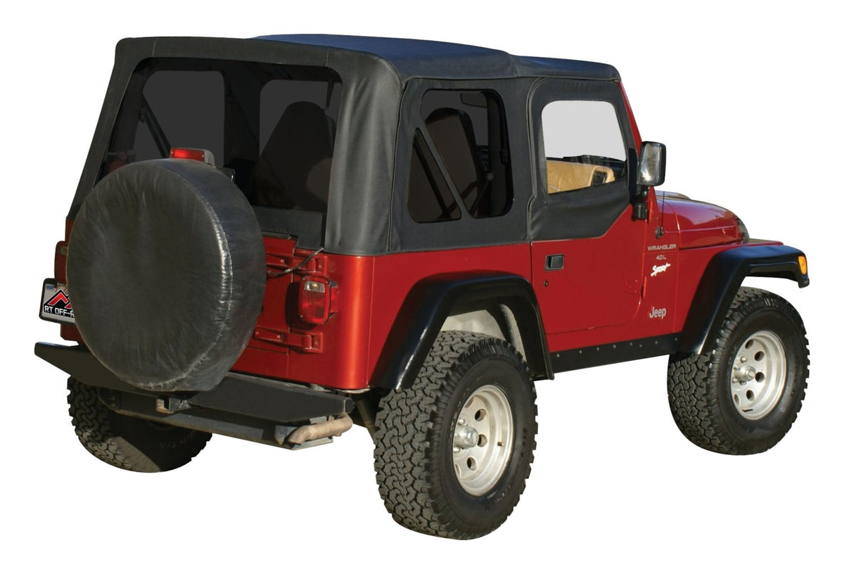 Complete Black Soft Top for TJ Wrangler w/ Unlimited Pkg w/ Soft Upper Doors RT Off Road