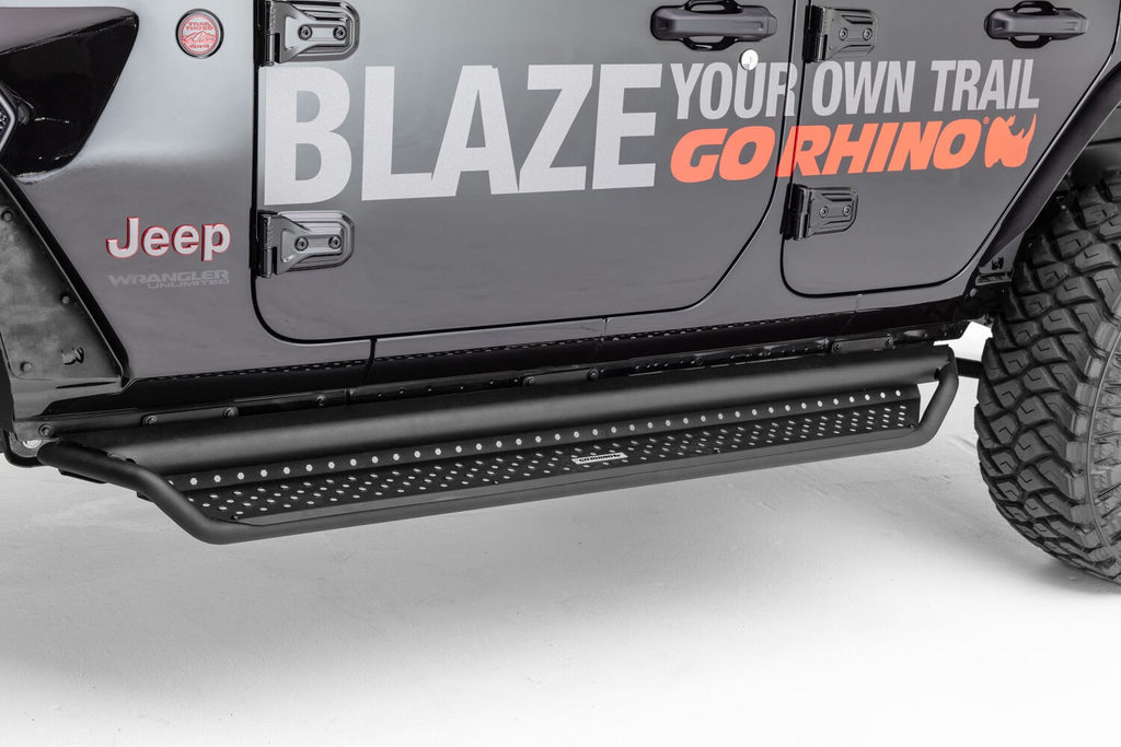 Dominator Xtreme D1 SideSteps Boards Only Textured Black For 2007-2026 Jeep Wrangler JK/JL 2015-2025 Ford F-150 2017-2026 Ford F-250/F-350 Go Rhino