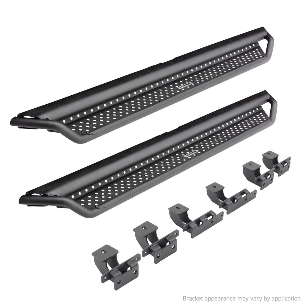 Dominator Xtreme D1 SideSteps With Mounting Bracket Kit Textured Black 2019-2026 Sierra 1500 2020-2026 Sierra 2500/3500 HD Go Rhino