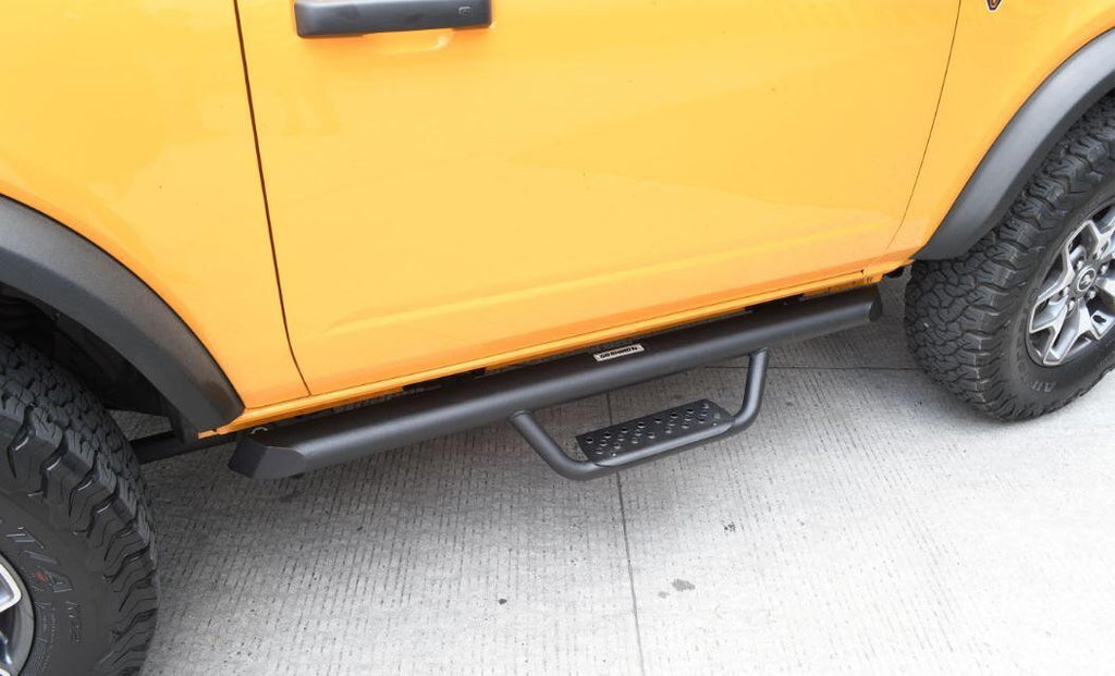 Domintator Extreme D2 Side Steps With Mounting Brackets Textured Black 2021-2025 Ford Bronco 2 Door Go Rhino