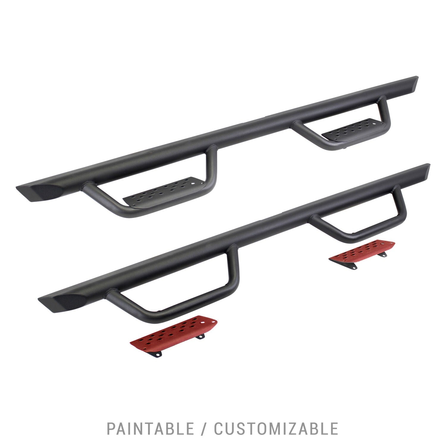 Domintator Extreme D2 Side Steps With Mounting Brackets Textured Black 2007-2021 Toyota Tundra Extended Cab Go Rhino