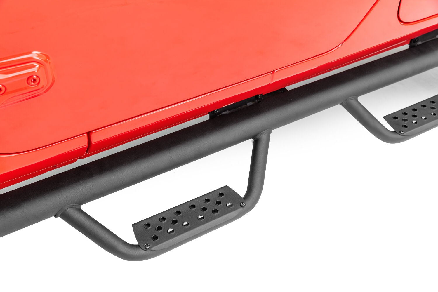 Domintator Extreme D2 Side Steps With Mounting Brackets Textured Black For 2007-2018 Jeep Wrangler JK 4 Door Go Rhino