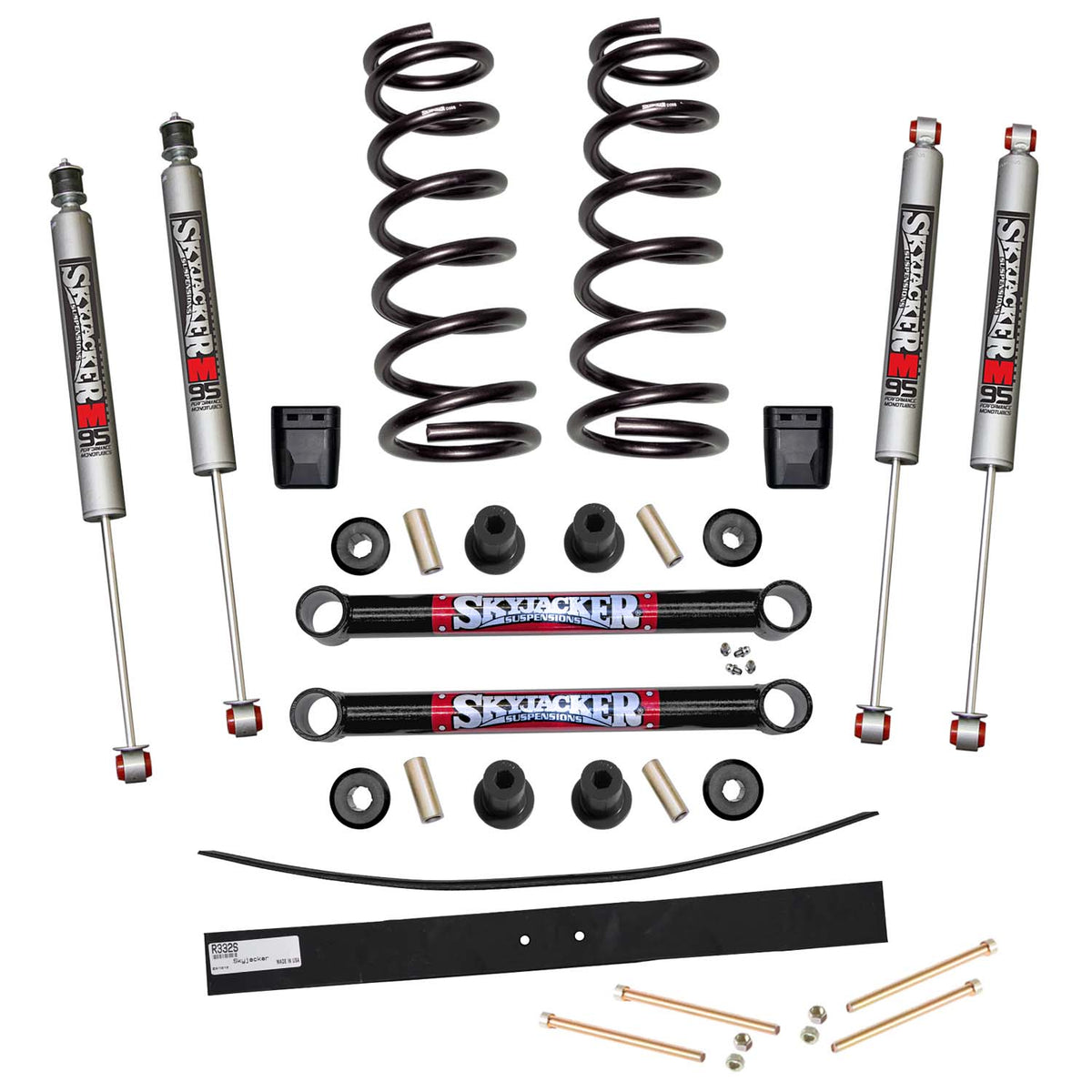 Suspension Lift Kit w/Shock M95 Performance Shocks 3.5-4 Inch Lift Incl. Coil Springs Skyjacker