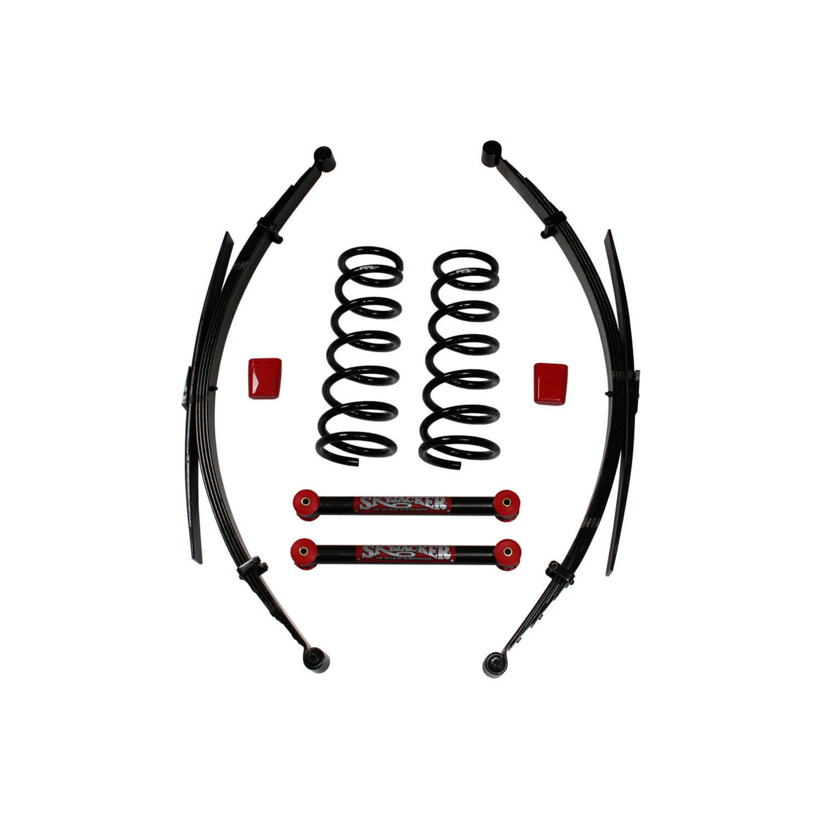 Standard Class 1 Lift Kit 3 Inch Lift 94-99 Dodge Ram 1500 Includes Front Coil Springs Rear Leaf Springs Rear U Bolts Lower Links Bump Stops Skyjacker