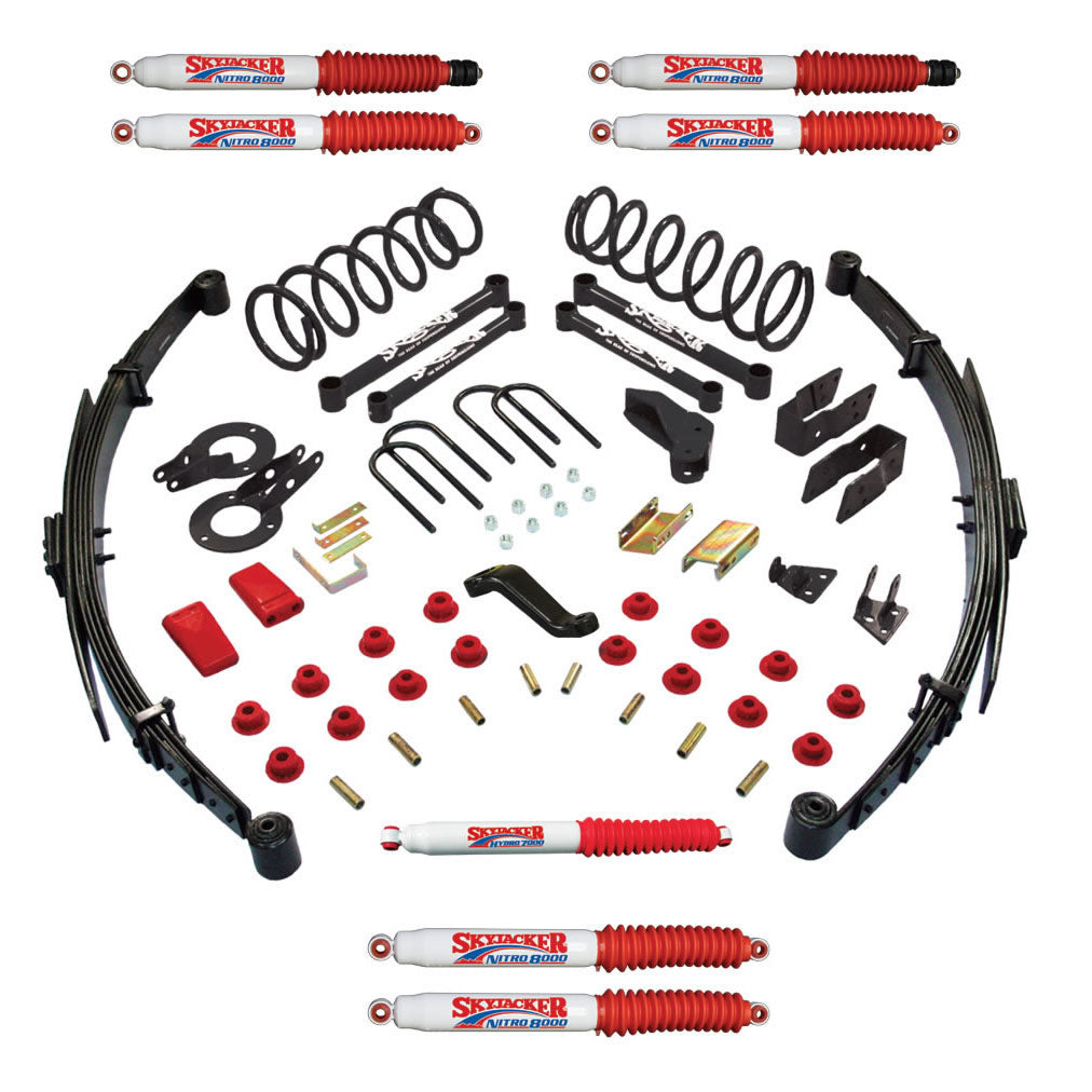 Suspension Lift Kit w/Shock Nitro Shocks 5 Inch Lift Class II Incl. Rear Springs Add-A-Leafs All 4 Shocks 09 Dodge Ram 2500/3500 Skyjacker