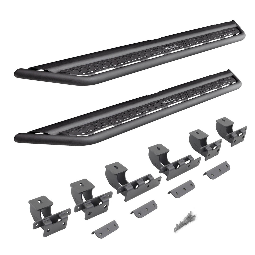 Dominator Xtreme D6 SideSteps With Mounting Bracket Kit Textured Black 2021-2025 Ford Bronco 4 Door Go Rhino