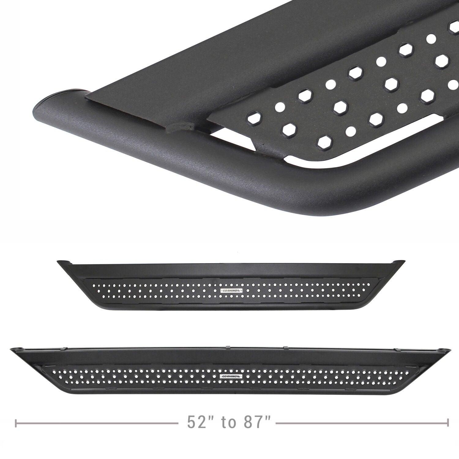Dominator Xtreme D6 Side Steps with Rocker Panel Mounting Bracket Kit Textured Black 2015-2025 Ford F-150 2017-2026 Ford F-250/F-350 Go Rhino