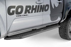 Dominator Xtreme D6 SideSteps With Mounting Bracket Kit Textured Black 2005-2023 Toyota Tacoma Go Rhino