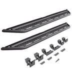 Dominator Xtreme D6 SideSteps With Mounting Bracket Kit Textured Black 2018-2026 Jeep Wrangler Go Rhino