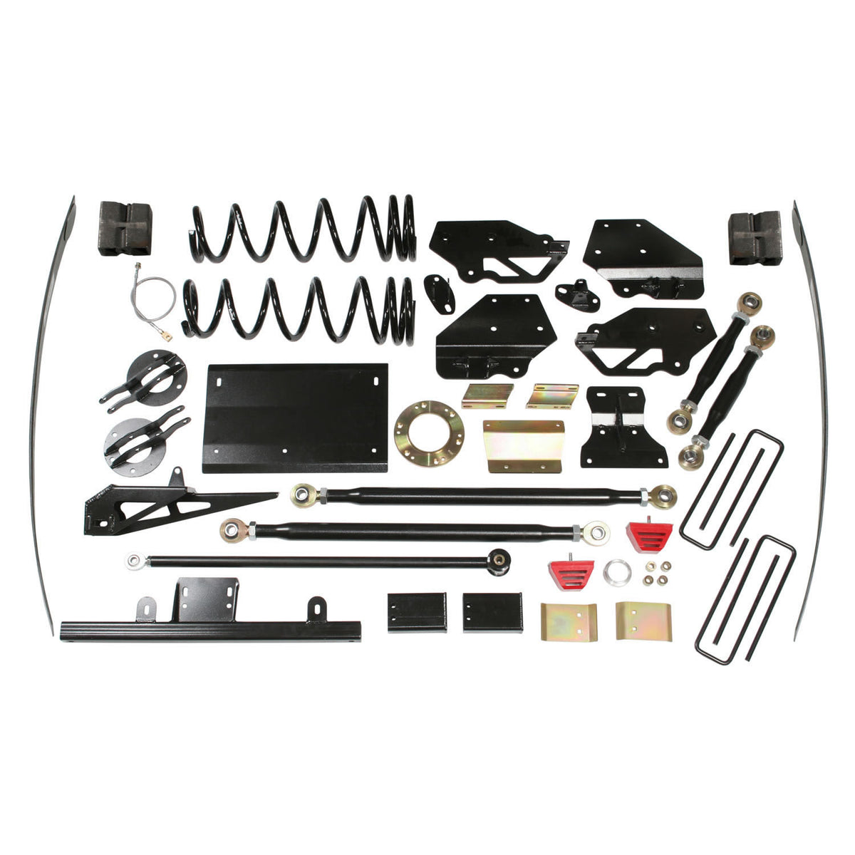 Long Arm Lift Kit 7 Inch Lift 94-01 Dodge RAM 1500 Incl Front Coil Spring Transmission Mount Rear Add-A-Leaf U Bolt Kit Skid Plate Steering Stabilizer Vacuum Tubing Indexing Ring Skyjacker