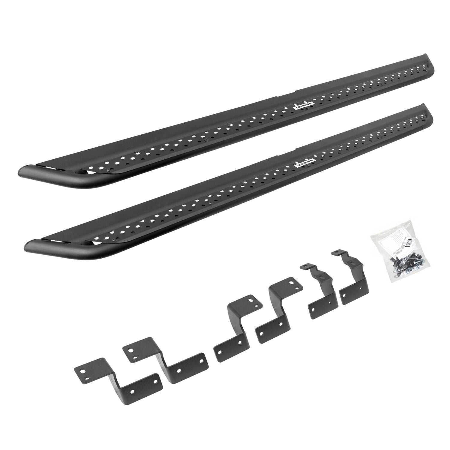 Dominator Xtreme DSS SideSteps With Mounting Bracket Kit Textured Black 2014-2024 Toyota 4Runner Go Rhino