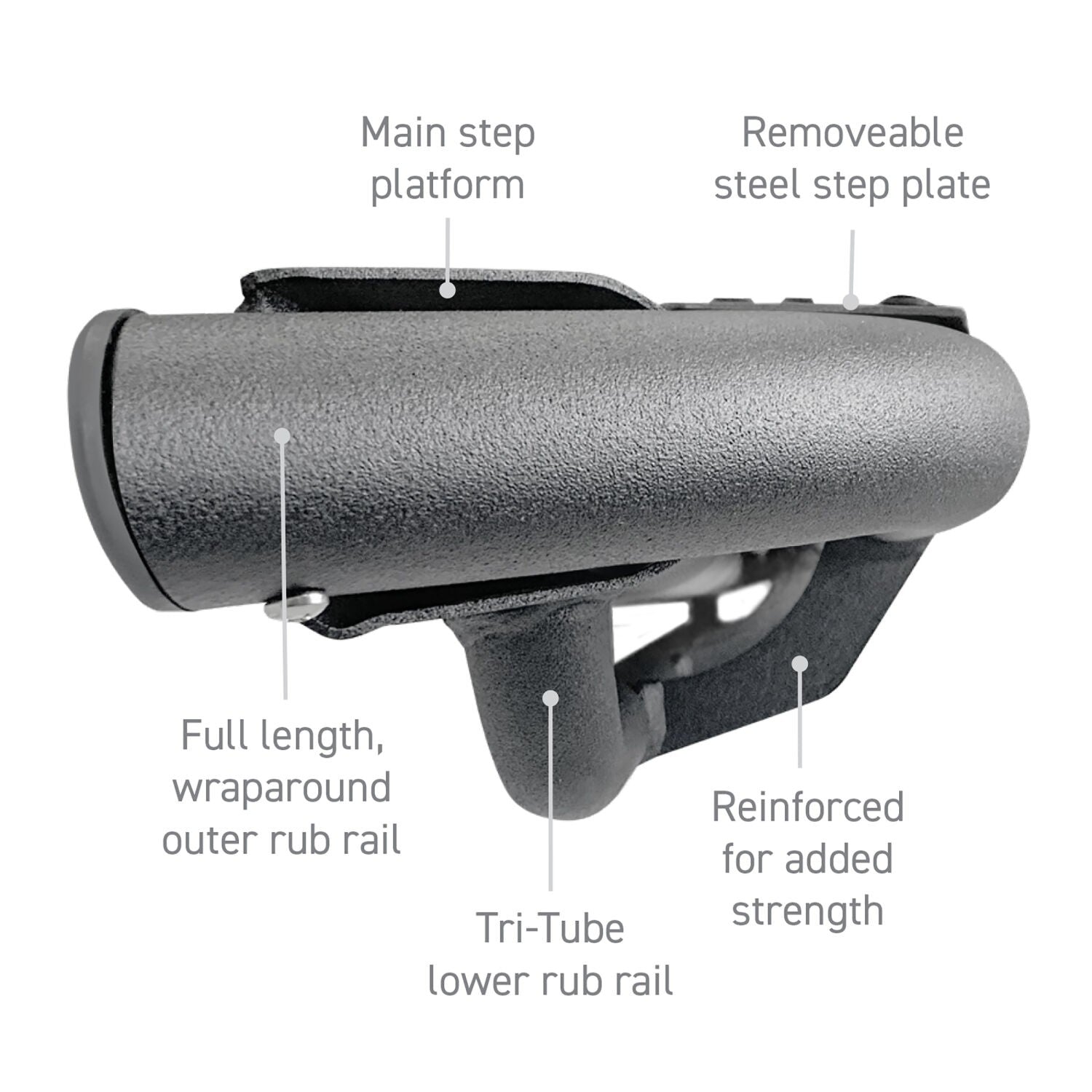 Dominator Xtreme DT Side Steps with Mounting Bracket Kit Textured Black 2007-2018 Silverado/Sierra 2500/3500 HD Go Rhino