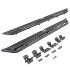 Dominator Xtreme DT Side Steps with Mounting Bracket Kit Textured Black 2018-2026 Jeep Wrangler Go Rhino