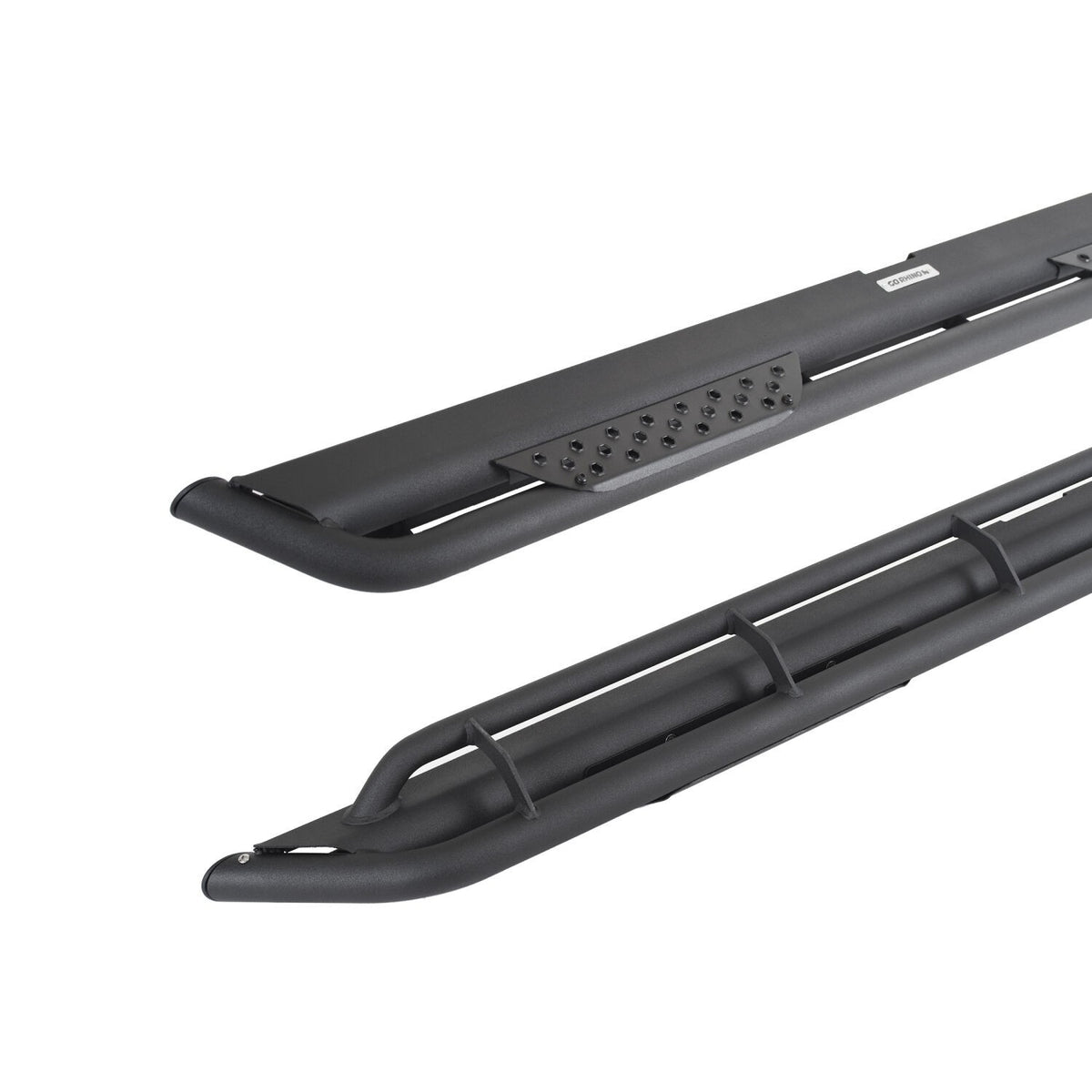 Dominator Xtreme DT Side Steps with Mounting Bracket Kit Textured Black 2018-2026 Jeep Wrangler Go Rhino