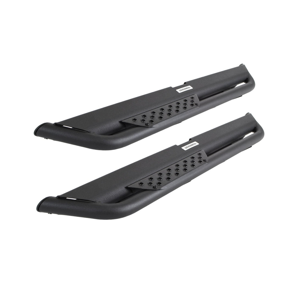 Dominator Xtreme DT Side Steps with Mounting Bracket Kit Textured Black For 2007-2018 Jeep Wrangler JK Go Rhino