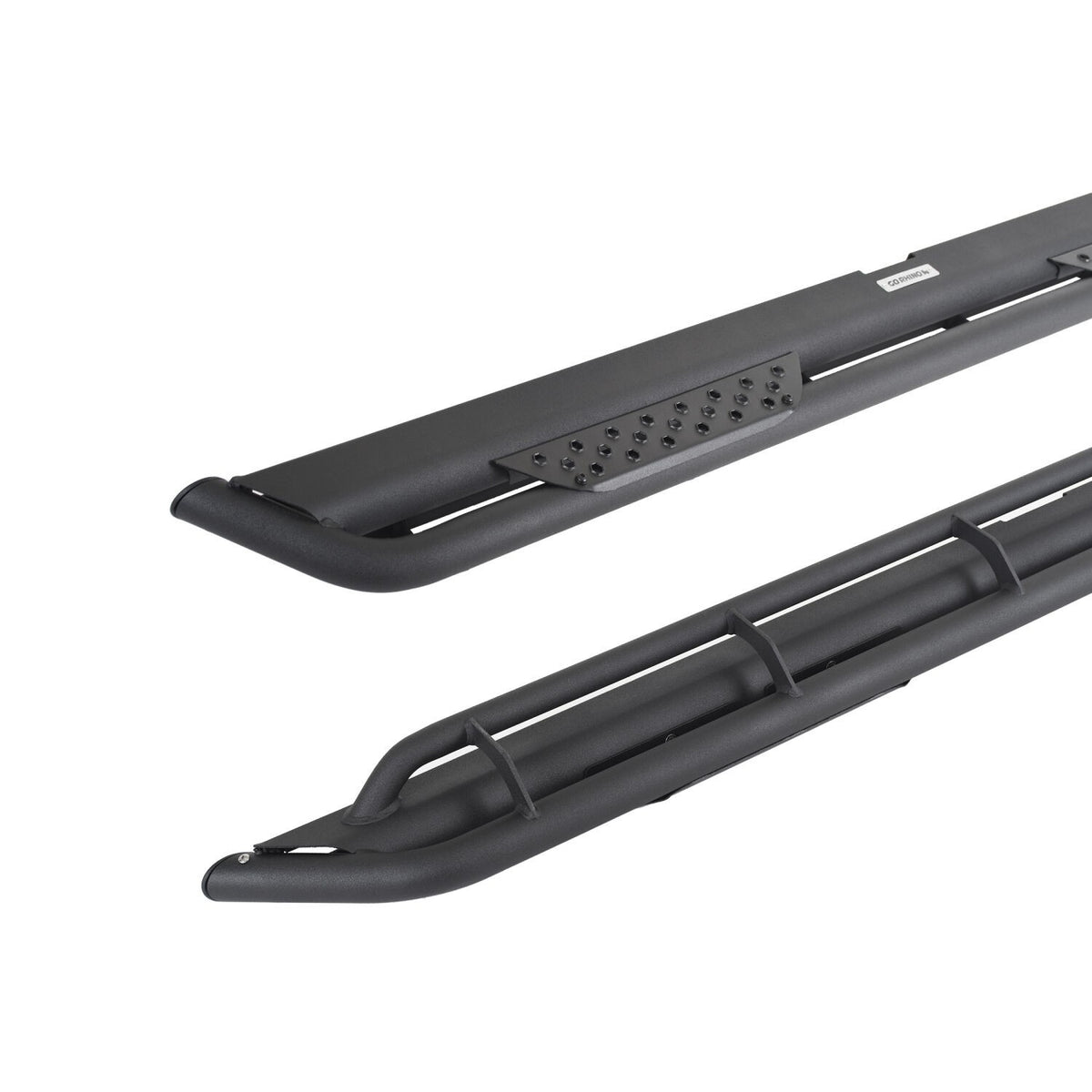 Dominator Xtreme DT Side Steps with Mounting Bracket Kit Textured Black For 2018-2025 Jeep Wrangler JL Go Rhino