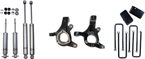 3 Inch Front Lift Spindles / 2 Inch Rear Blocks w/ U-Bolts and Shocks 99-06 Silverado/Sierra 1500 RWD Only Freedom Off-Road