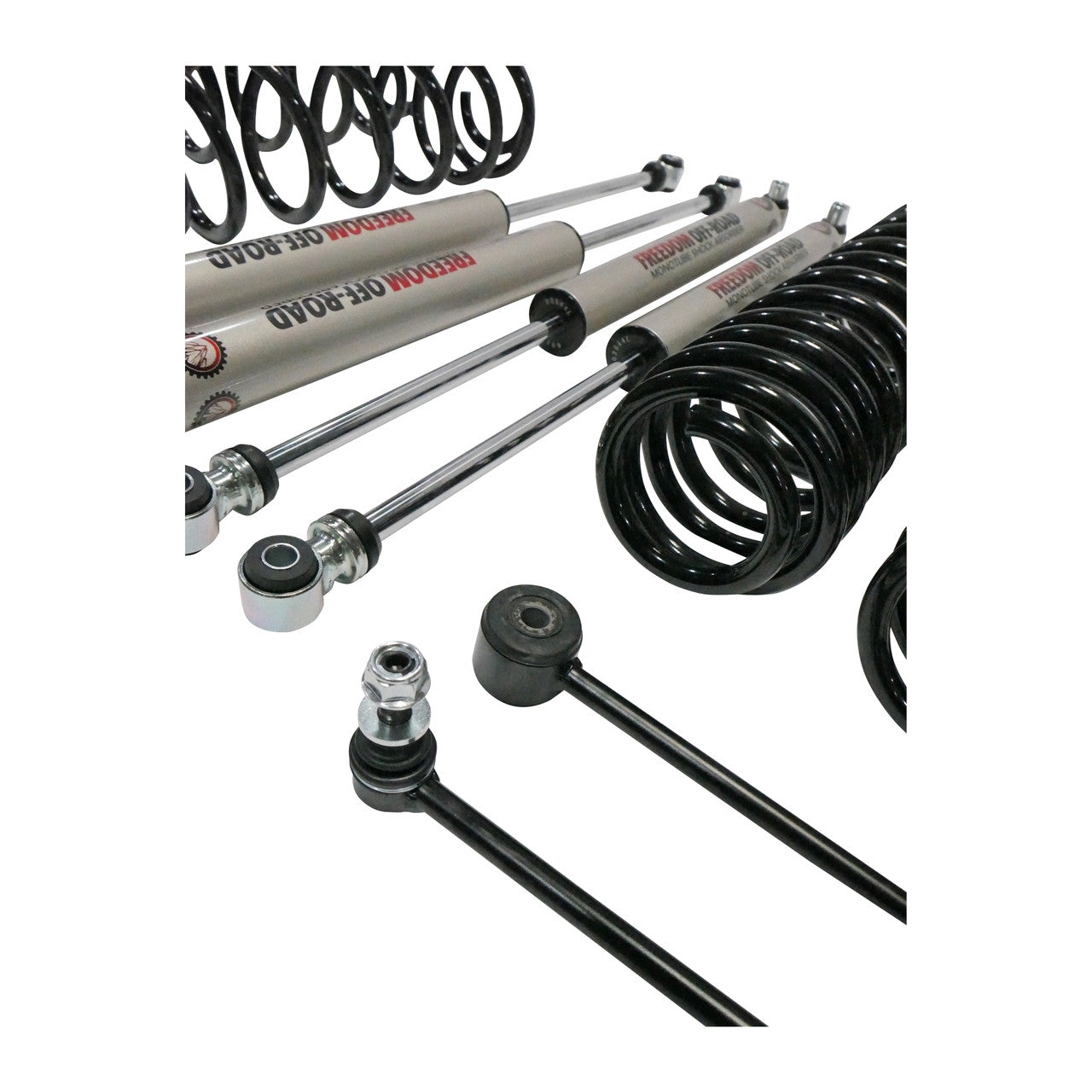 20+ Jeep Gladiator JT 4 Inch Lift w/ Coil Springs, Monotube Shocks, and Extended Sway Bar End Links Freedom Off Road