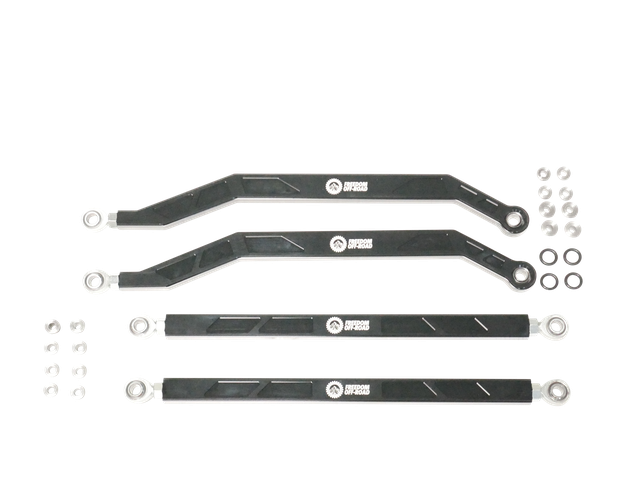 High Clearance Heavy Duty Radius Rod Set (4) - Black 14-16 Polaris RZR Freedom Off-Road