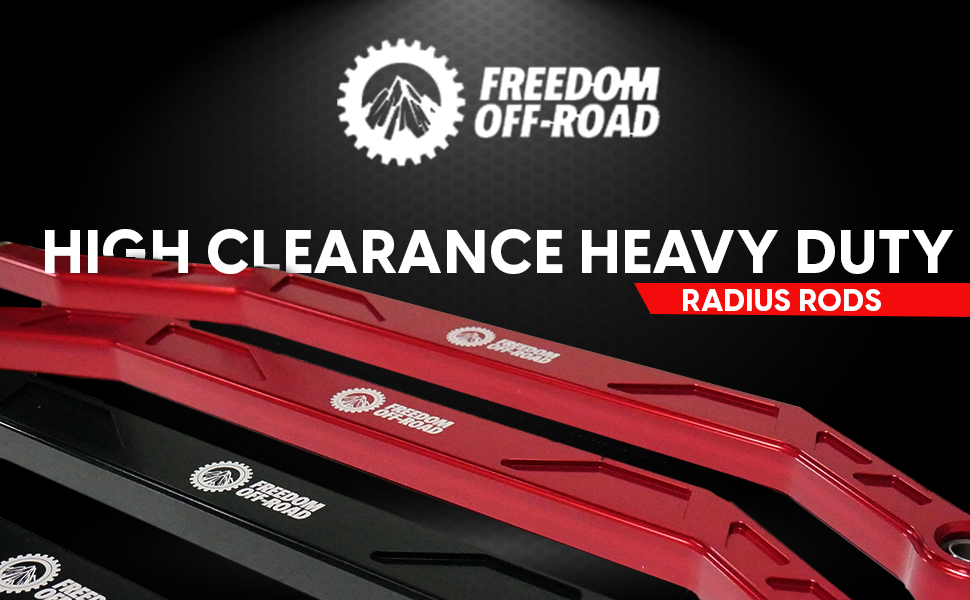 High Clearance Heavy Duty Radius Rod Set (4) - Black 14-16 Polaris RZR Freedom Off-Road