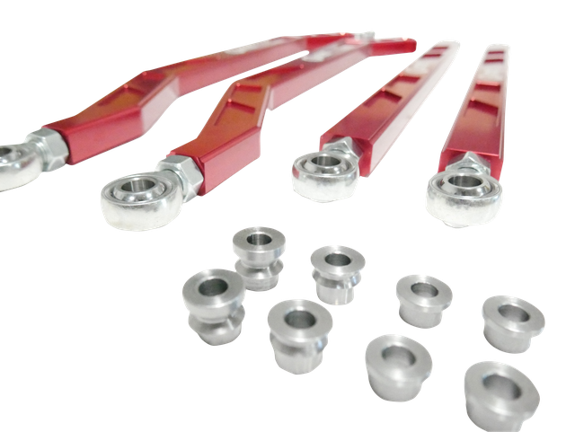 High Clearance Heavy Duty Radius Rod Set (4) - Red 14-16 Polaris RZR Freedom Off-Road