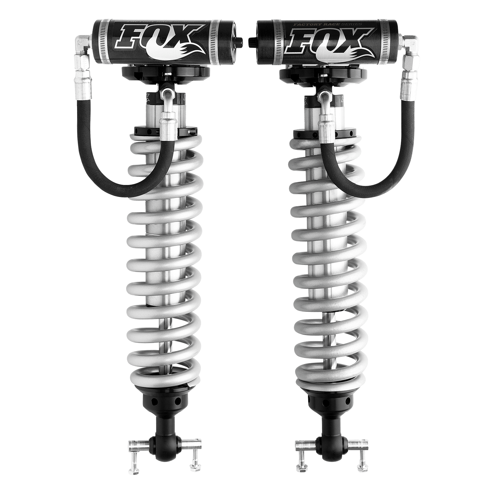 07-Up Silverado/Sierra 1500 Front Coilover Factory Race 2.5 Remote Reservoir 4.4 Inch 0-2 Inch Lift Fox Offroad Shocks