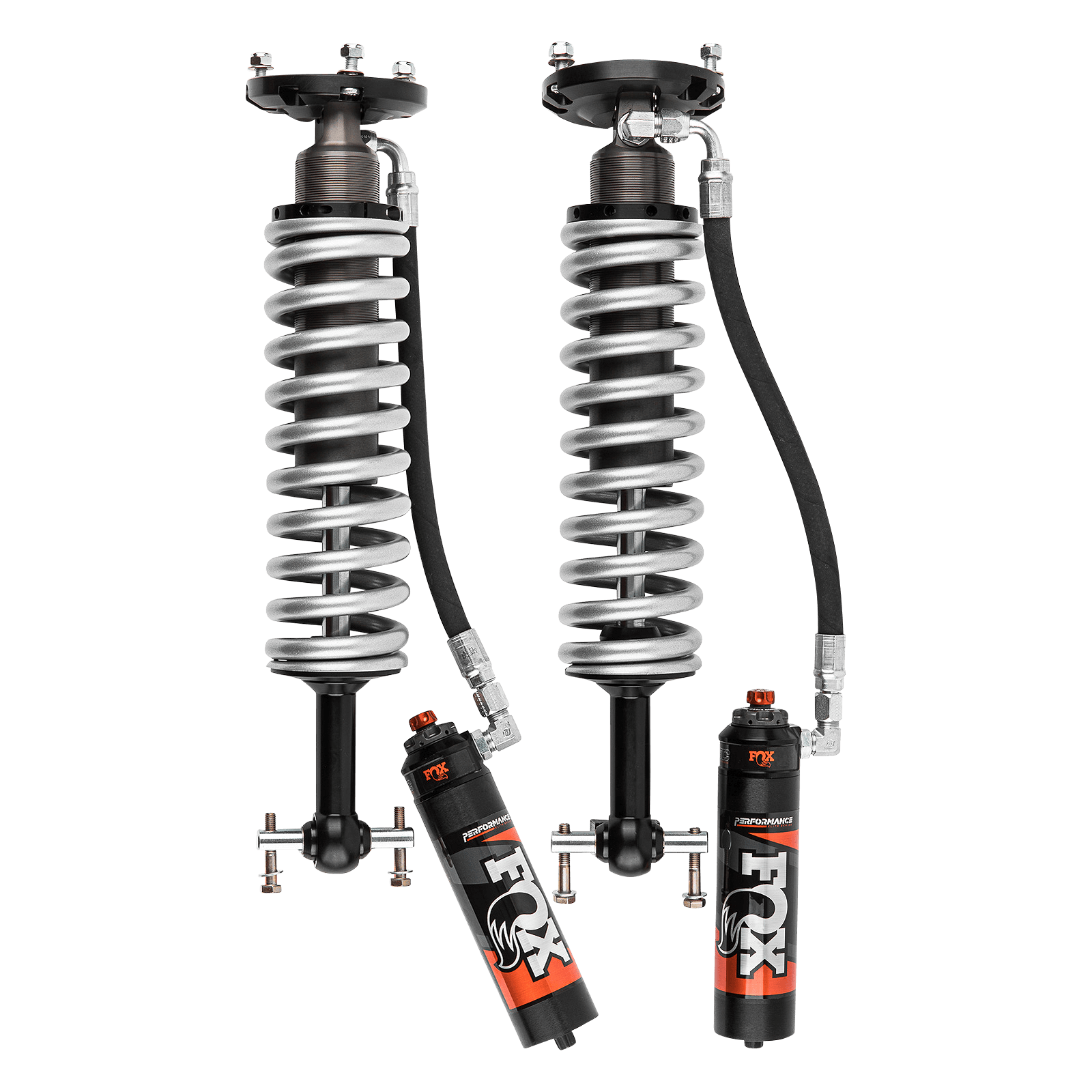 2019-2024 Silverado/Sierra 1500 Front Coilover Performance Elite 2.5 Series Aluminum Remote Reservoir Non-TB/Non-AT4 0-2 Inch Lift TB/AT4 No Lift Fox Offroad Shocks