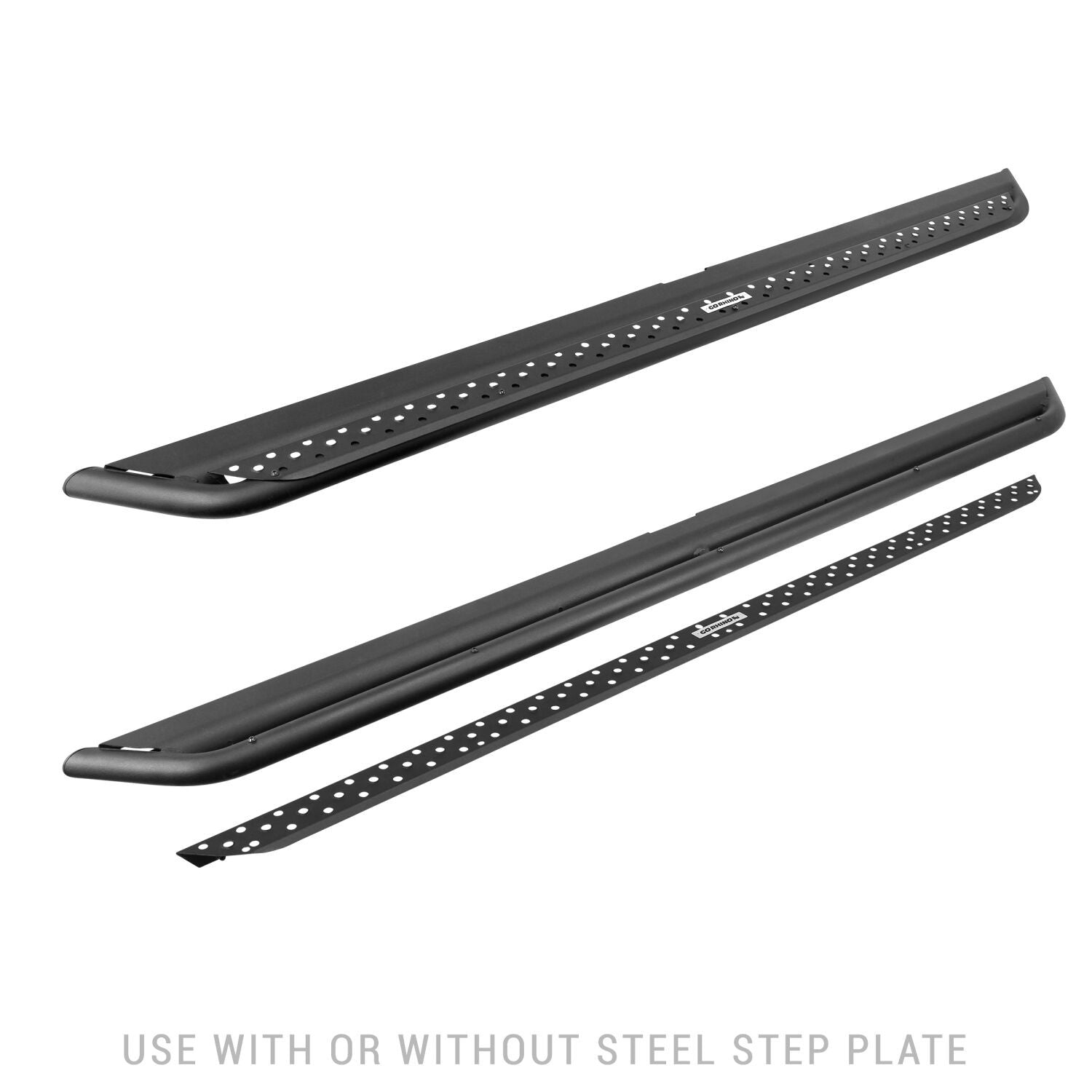 Dominator Xtreme DSS SideSteps 73 Inch With Frame Mounted Bracket Kit Textured Black 2021-2025 Ford Bronco Go Rhino