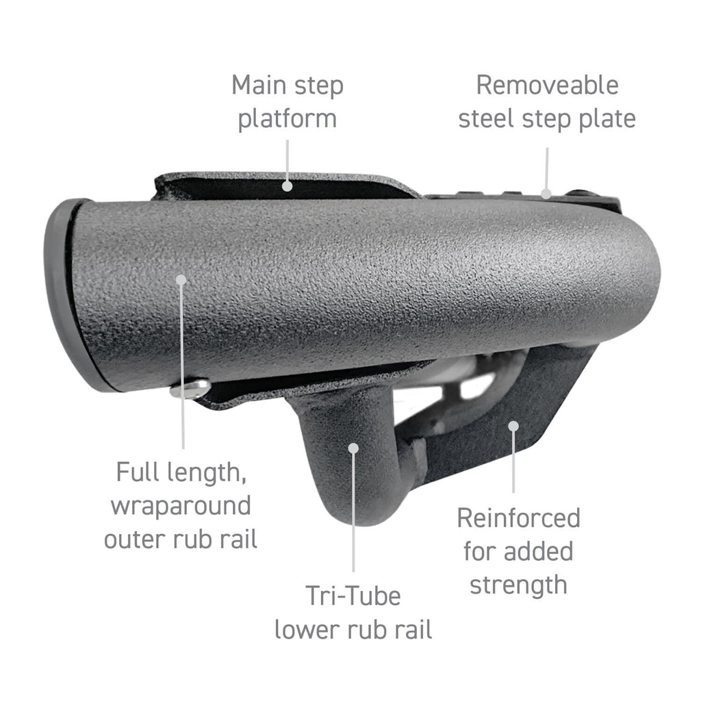 Dominator Xtreme DT SideSteps With Frame Mounted Bracket Kit Textured Black 2020-2025 Jeep Gladiator Go Rhino