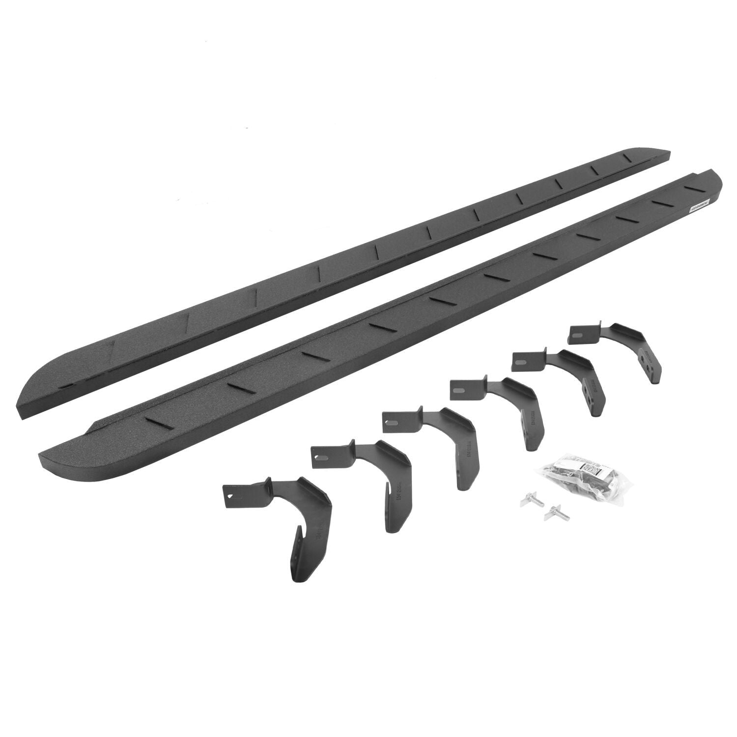 RB10 Slim Line Running Boards W/ Brackets Bedliner Coating 2005-2026 Nissan Frontier Go Rhino