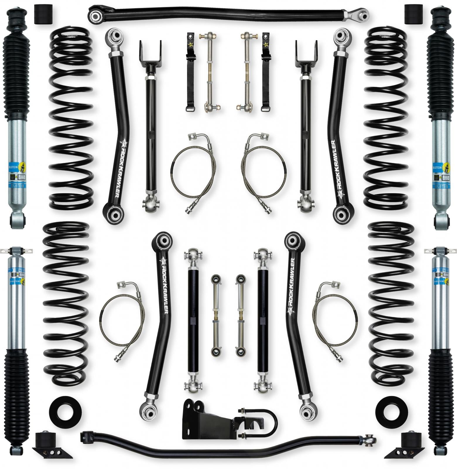 2.5 Inch X-Factor Suspension System for Jeep Wrangler JK With Bilstein Shocks Rock Krawler