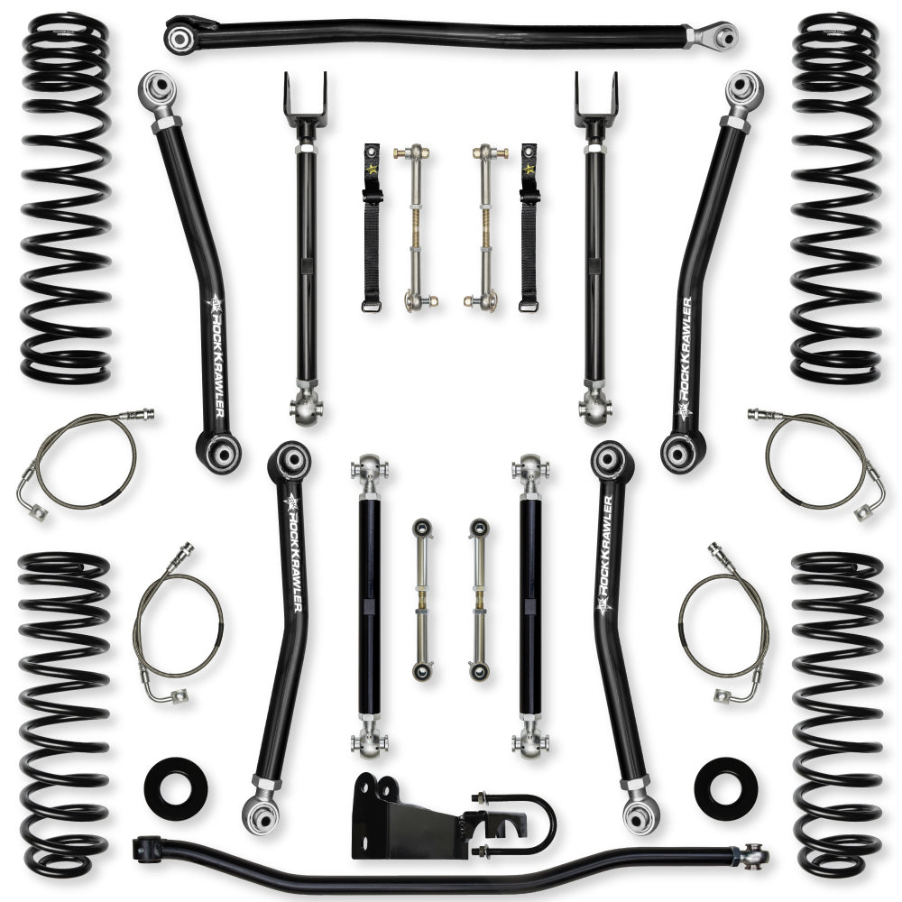 2.5 Inch X-Factor Suspension System for Jeep Wrangler JKU With No Shocks Rock Krawler