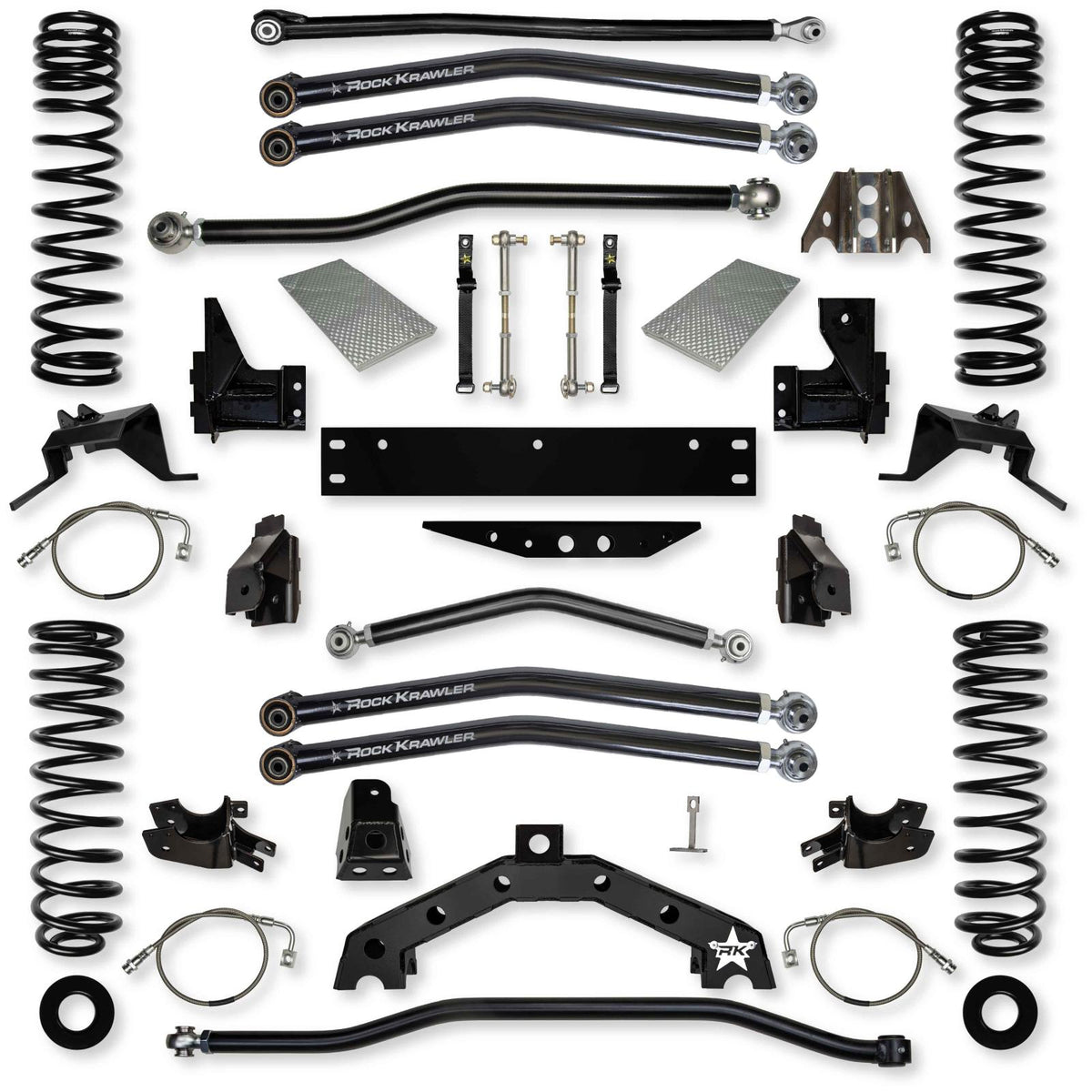 3.5 Inch X Factor X2 Long-Arm System for Jeep Wrangler Jk With No Shocks Rock Krawler