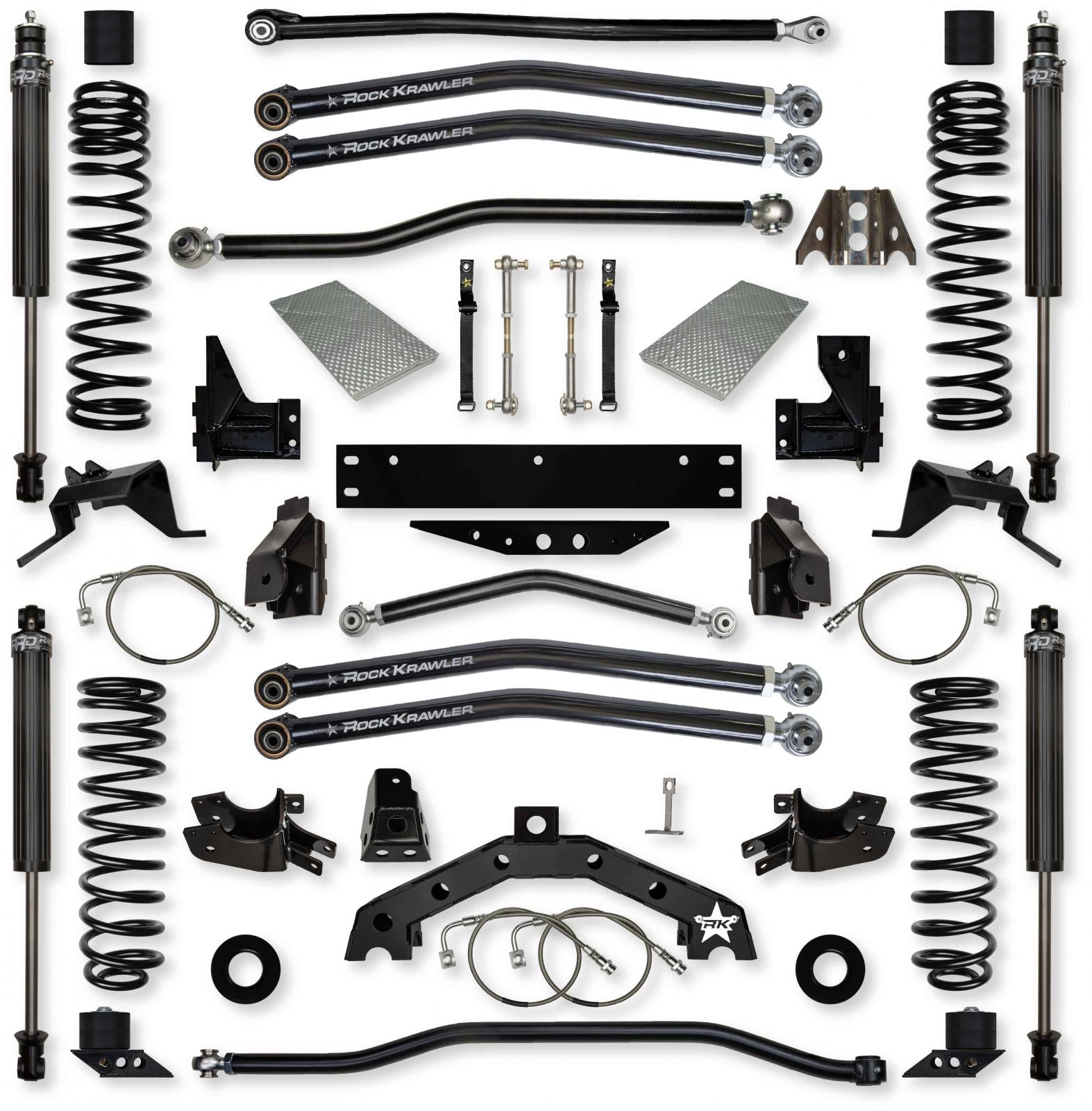 3.5 Inch X Factor X2 Long-Arm System for Jeep Wrangler Jk With IFP Shocks Rock Krawler