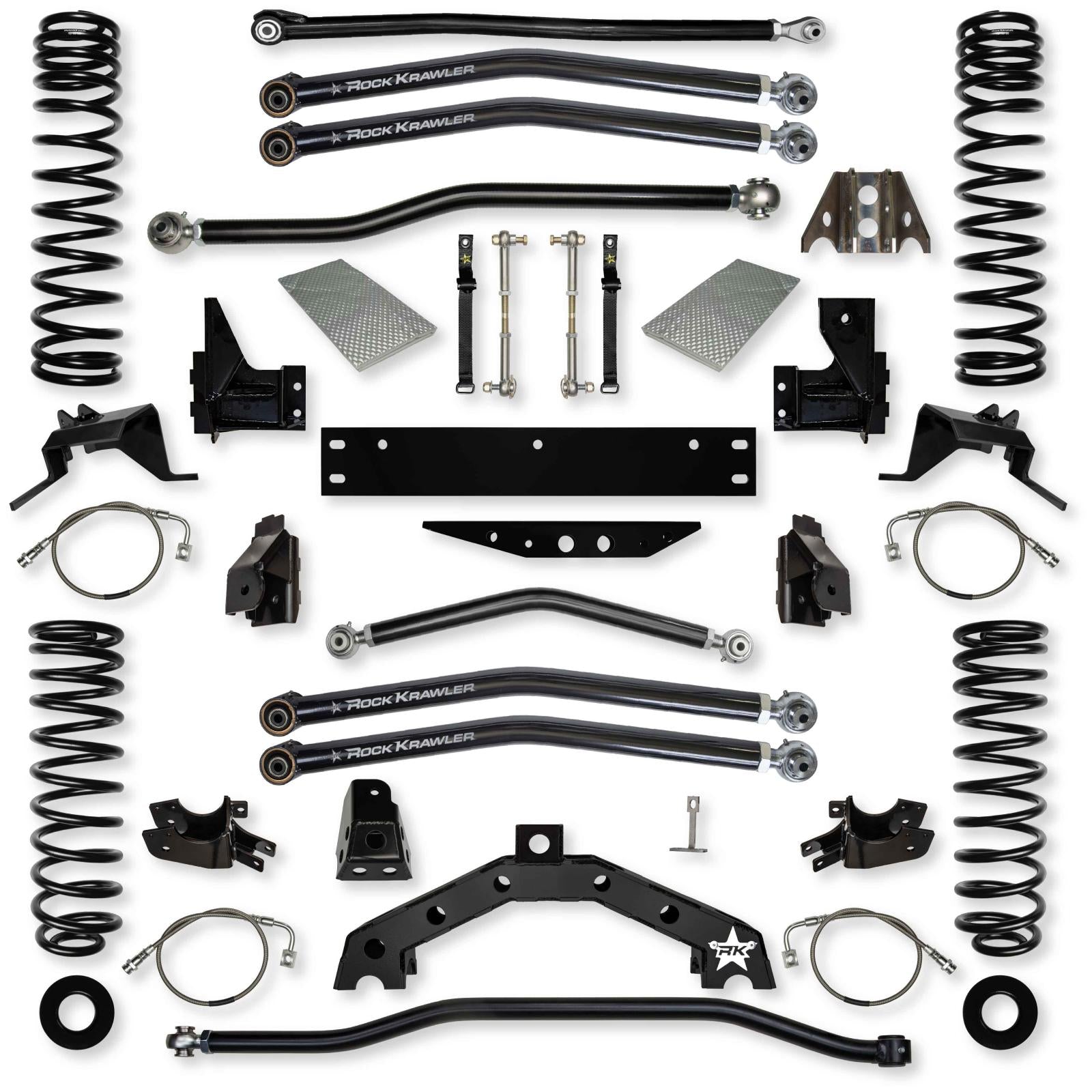 3.5 Inch X Factor X2 Long-Arm Suspension System for Jeep Wrangler JKU With No Shocks Rock Krawler