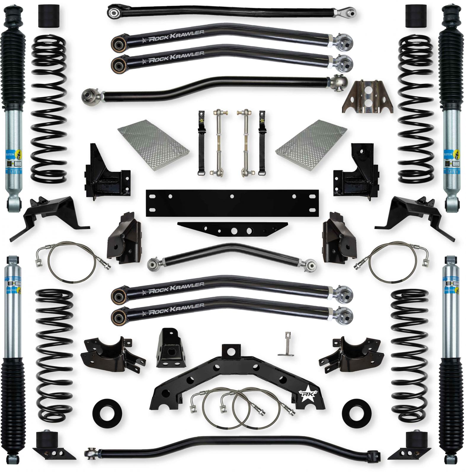 3.5 Inch X Factor X2 Long-Arm Suspension System for Jeep Wrangler JKU With Bilstein Shocks Rock Krawler