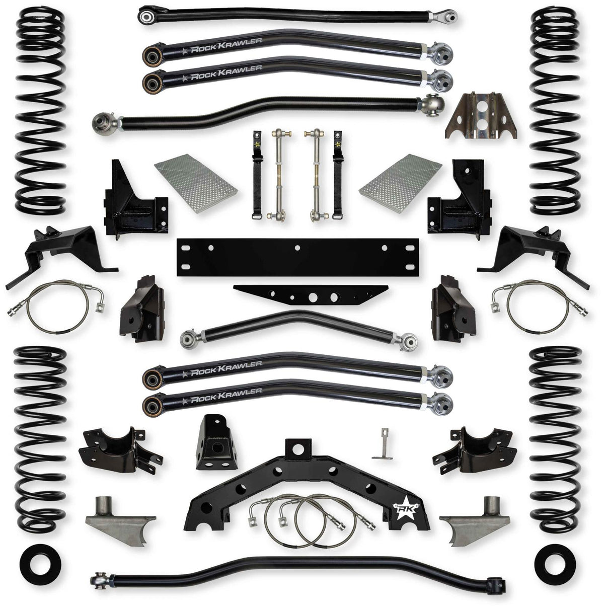 3.5 Inch X Factor X2 6 Inch Stretch Long-Arm Suspension System For Jeep Wrangler JK With No Shocks Rock Krawler