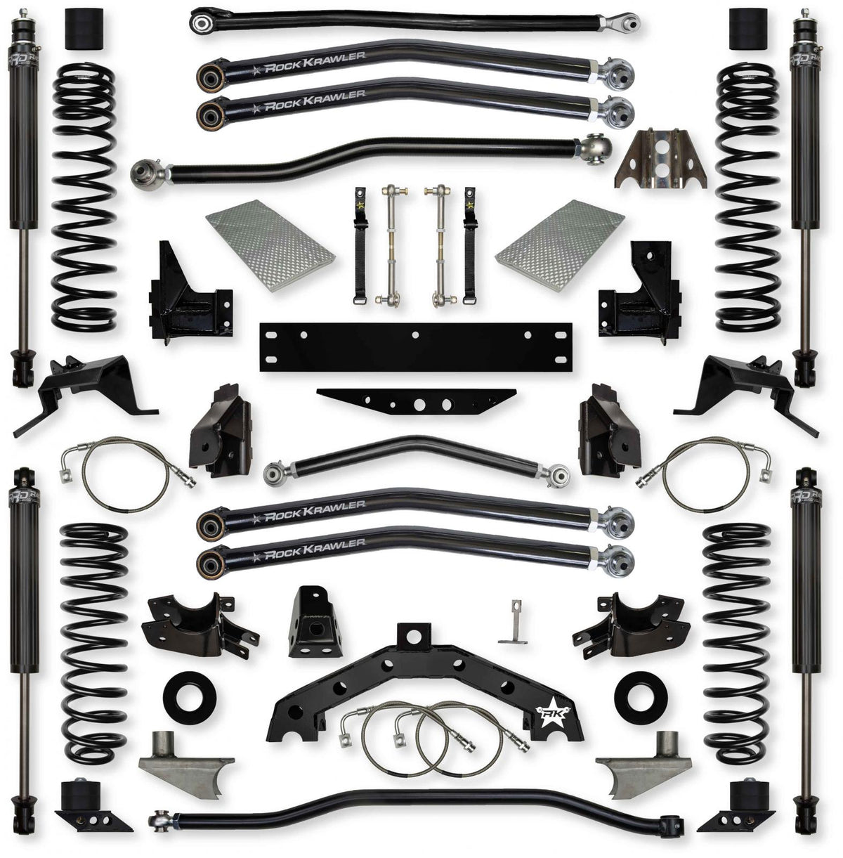 3.5 Inch X Factor X2 6 Inch Stretch Long-Arm Suspension System For Jeep Wrangler JK With IFP Shocks Rock Krawler
