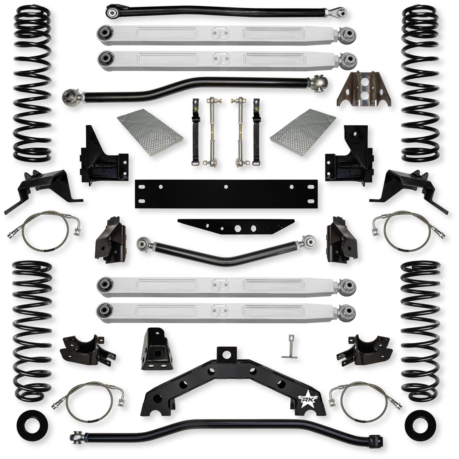3.5 Inch X Factor X2 Pro Elite Long-Arm Suspension System for Jeep Wrangler JKU With No Shocks Rock Krawler