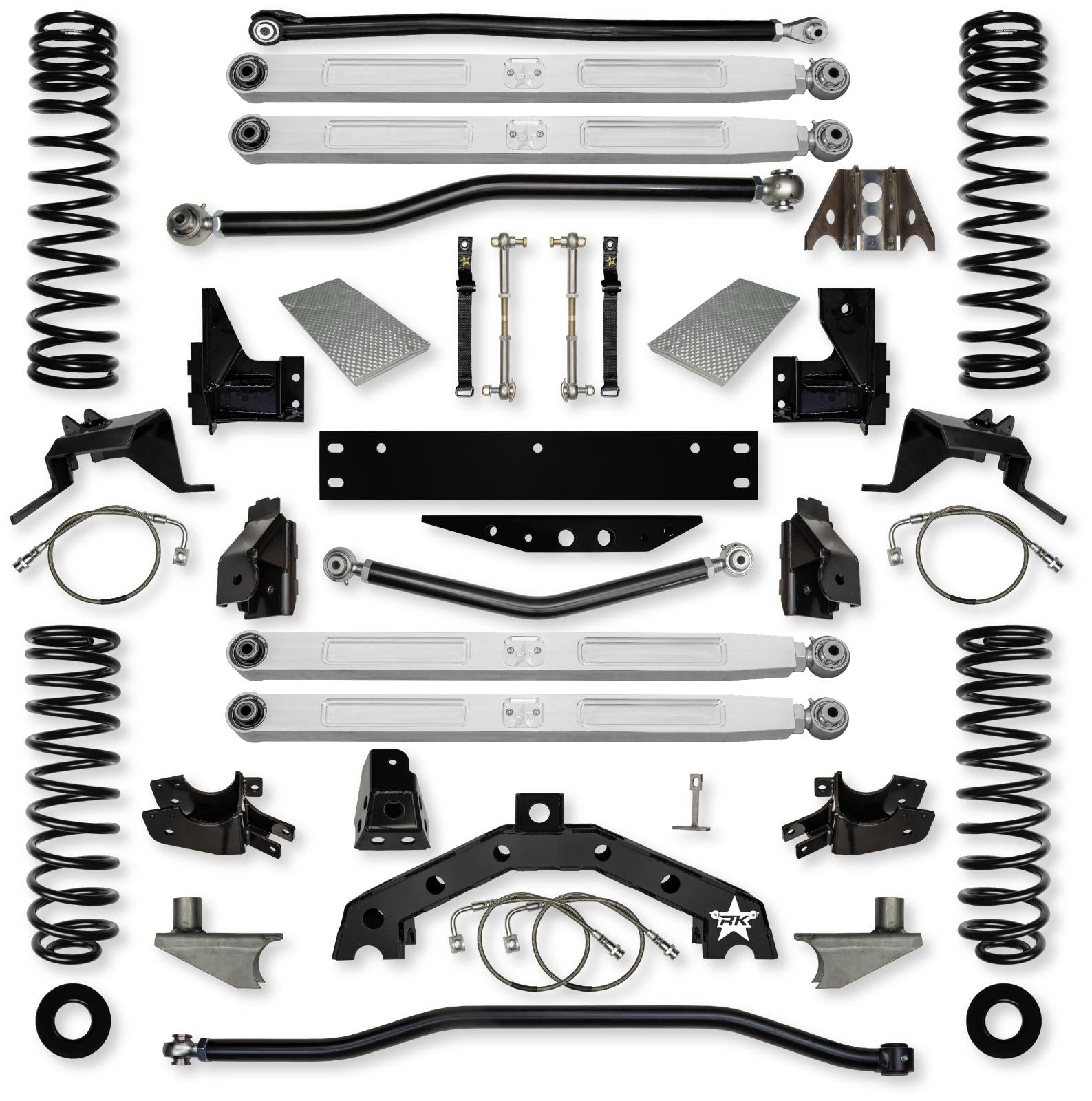 3.5 Inch X Factor X2 Pro Elite 6 Inch Stretch Long-Arm Suspension System For Jeep Wrangler JK With No Shocks Rock Krawler