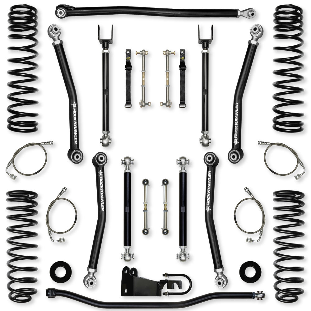 3.5 Inch X-Factor Suspension System for Jeep Wrangler JK With No Shocks Rock Krawler