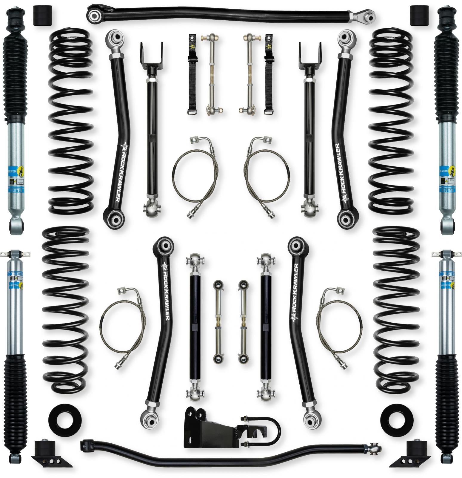 3.5 Inch X-Factor Suspension System for Jeep Wrangler JK With Bilstein Shocks Rock Krawler