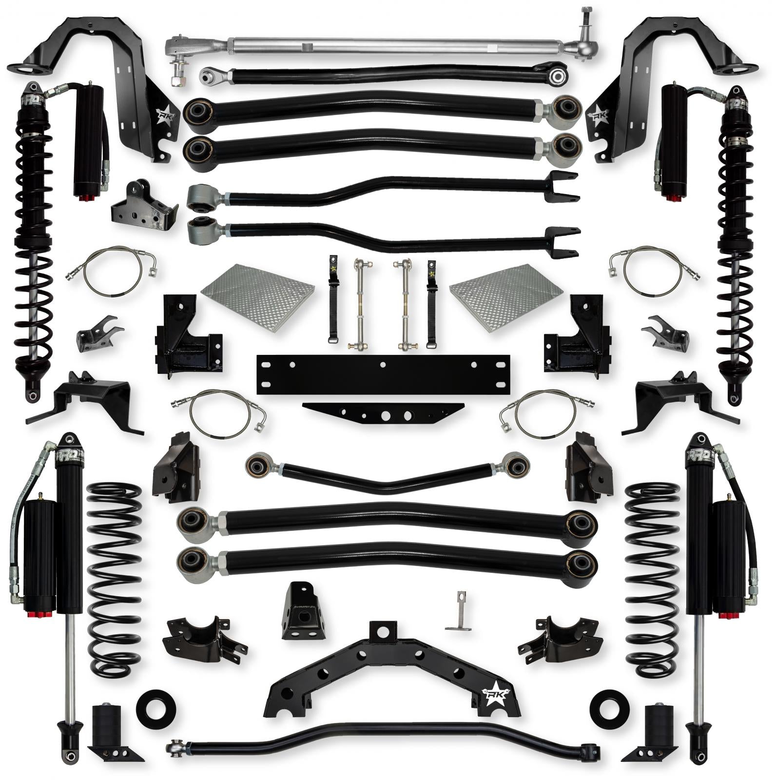 4.5 Inch Adventure X2 Coilover Long-Arm Suspension System For Jeep Wrangler JK Stage 2 Rock Krawler