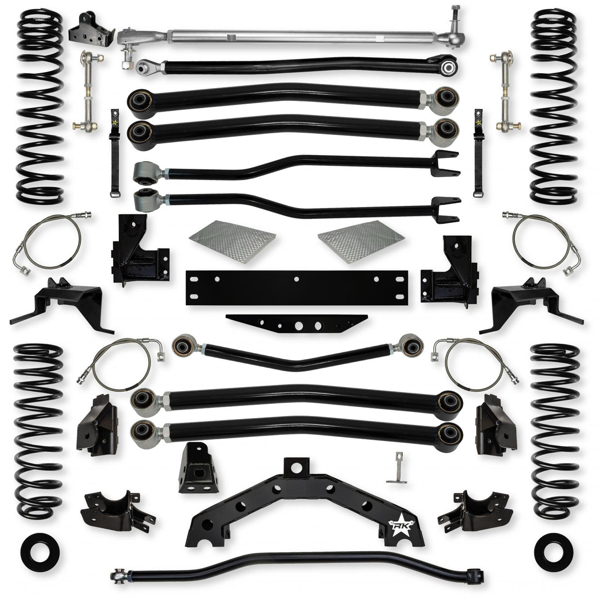4.5 Inch Adventure X2 Long-Arm Suspension System For Jeep Wrangler JKU With No Shocks Rock Krawler