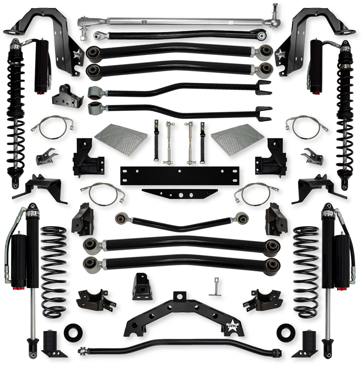 4.5 Inch Adventure X2 Coilover Long-Arm Suspension System For Jeep Wrangler JKU Stage 2 Rock Krawler