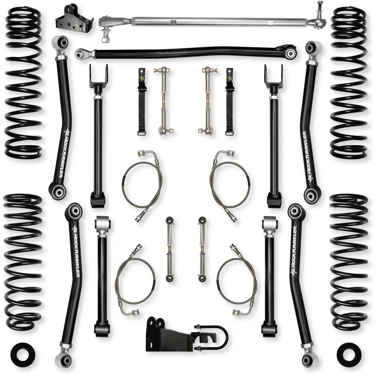 4.5 Inch Adventure X Mid-Arm Suspension System for Jeep Wrangler JK With No Shocks Rock Krawler