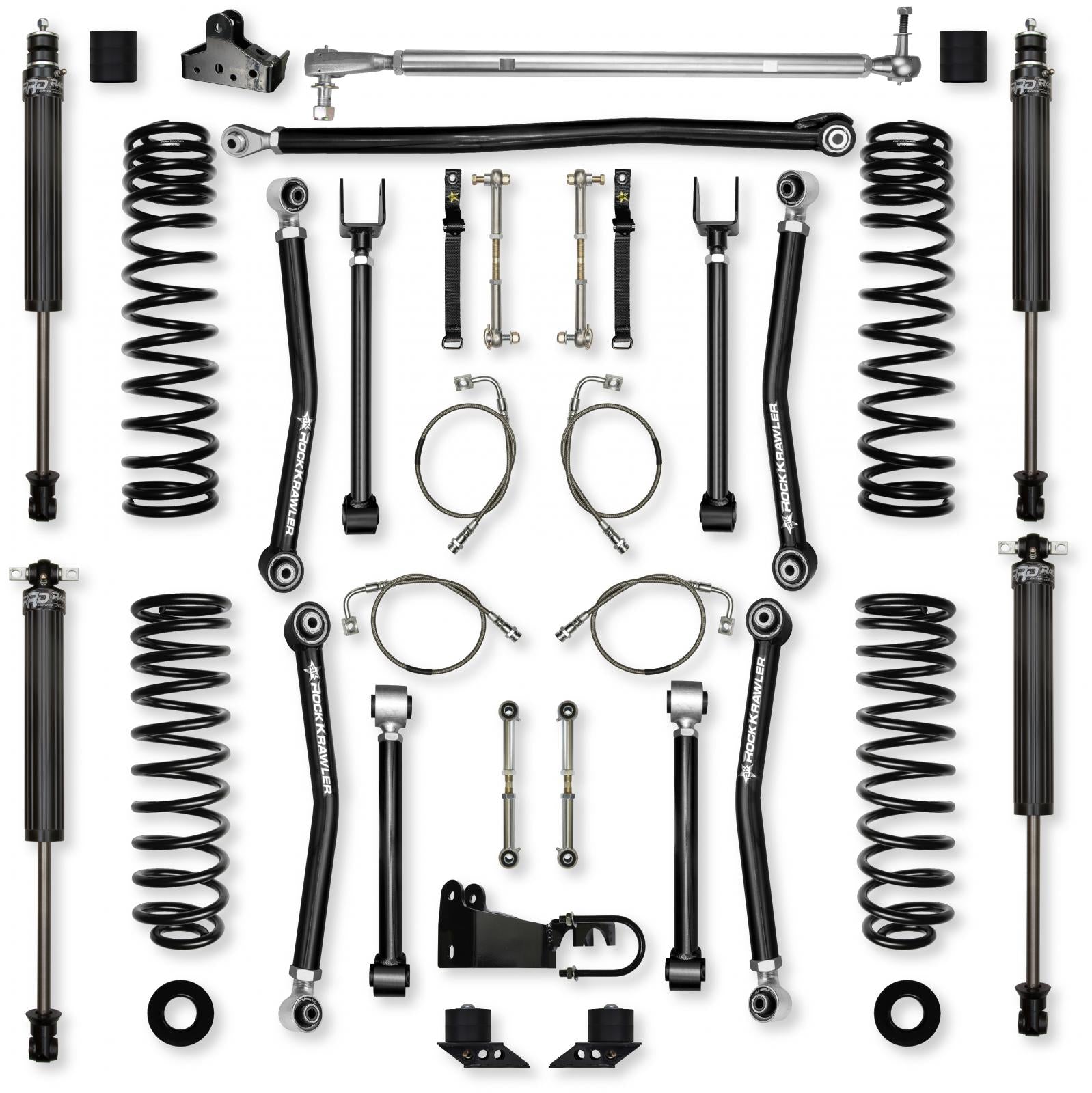 4.5 Inch Adventure X Mid-Arm Suspension System for Jeep Wrangler JKU With IFP Shocks Rock Krawler